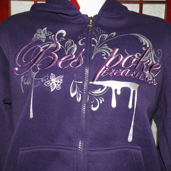 Swalosky Jrs 2PC Purple Jog Set Flare Pants Zip Up Hoodie - Picture 6 of 13